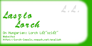 laszlo lorch business card